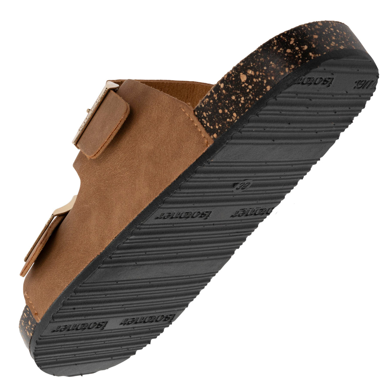 Mules sandalias Mujer Doble Correa Camel