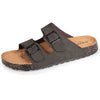 Mules sandalias Hombre Doble Correa Caqui gris Isotoner