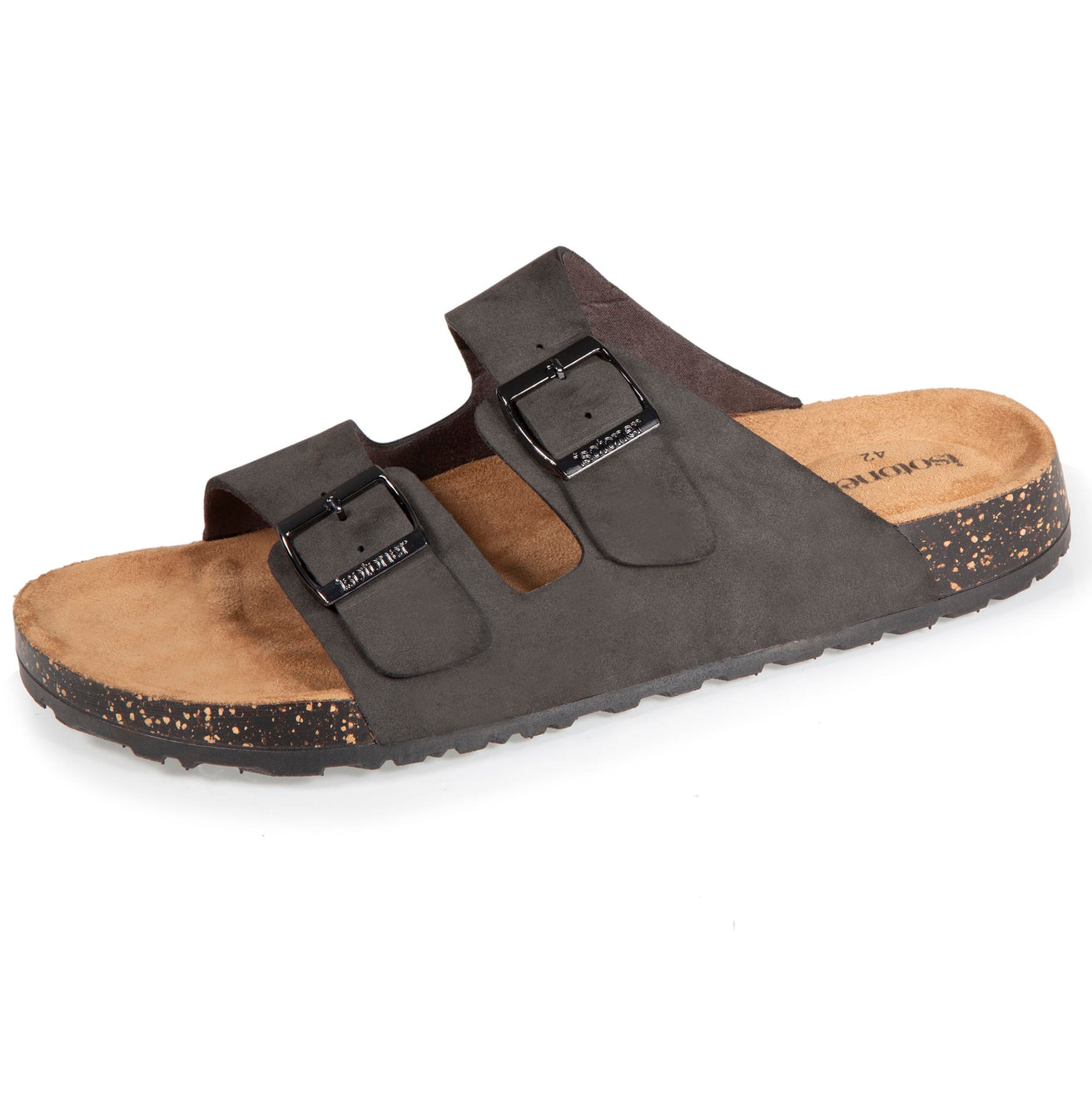 Mules sandalias Hombre Doble Correa Gris Isotoner