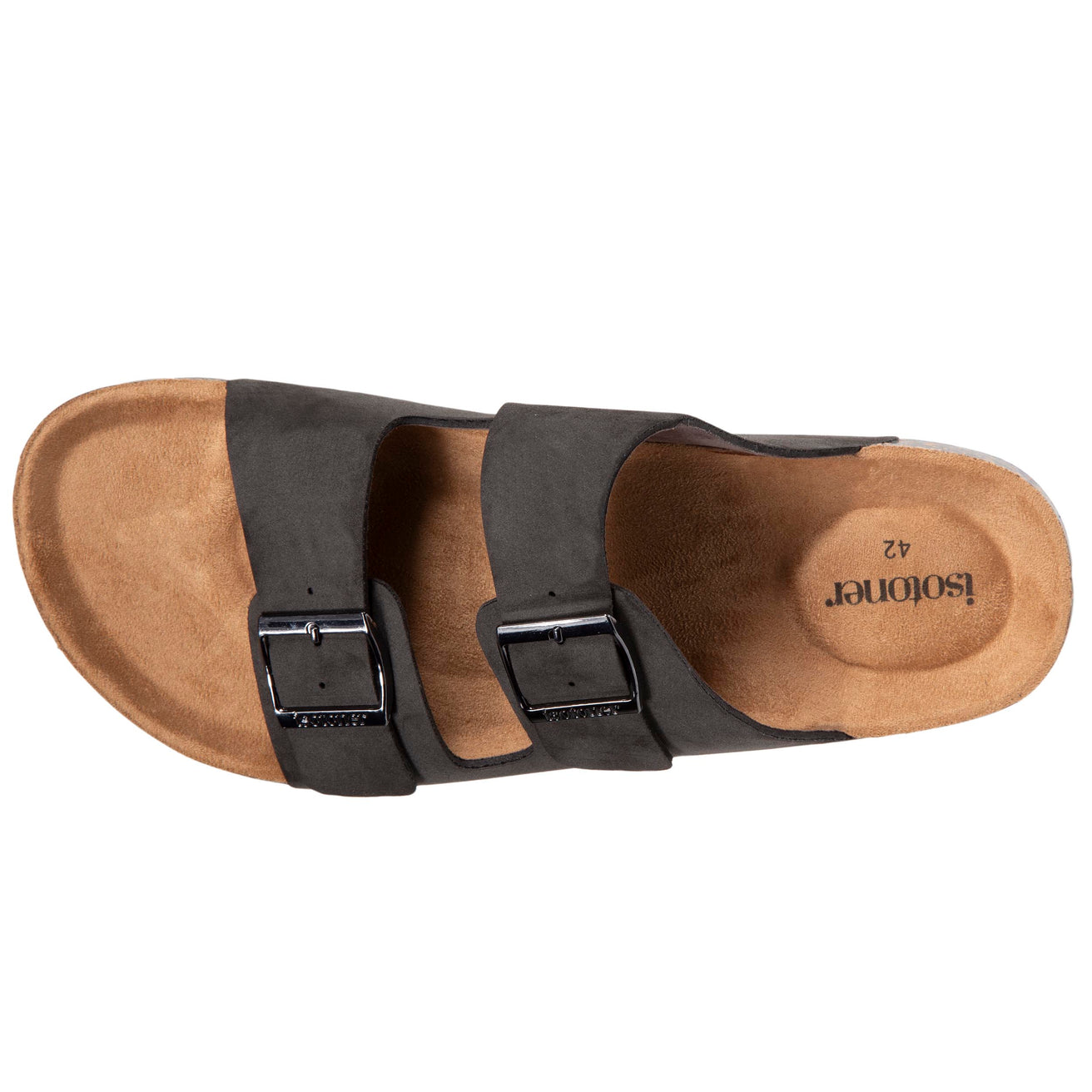 Mules sandalias Hombre Doble Correa Gris