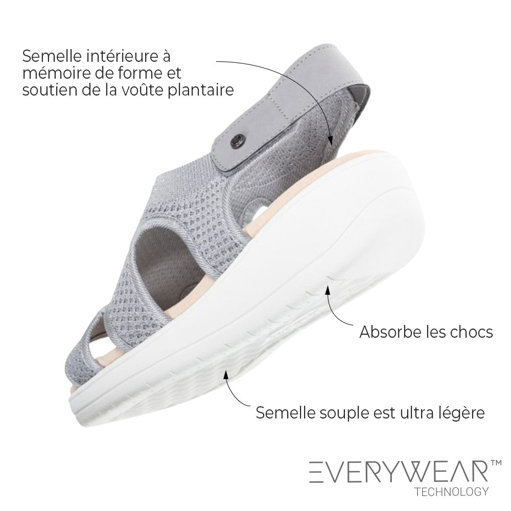 Sandalias Mujer CONFORT PLUS Gris Lurex