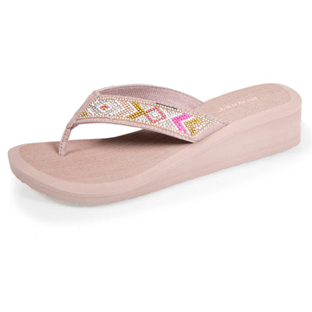 Chanclas Mujer perlas con tacón Topo - Isotoner