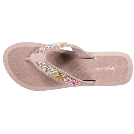 Chanclas Mujer perlas con tacón Topo - Isotoner