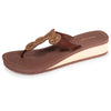 Chanclas Mujer perlas con tacón Verde Pato marron Isotoner