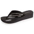 Chanclas Mujer perlas con tacón Negro