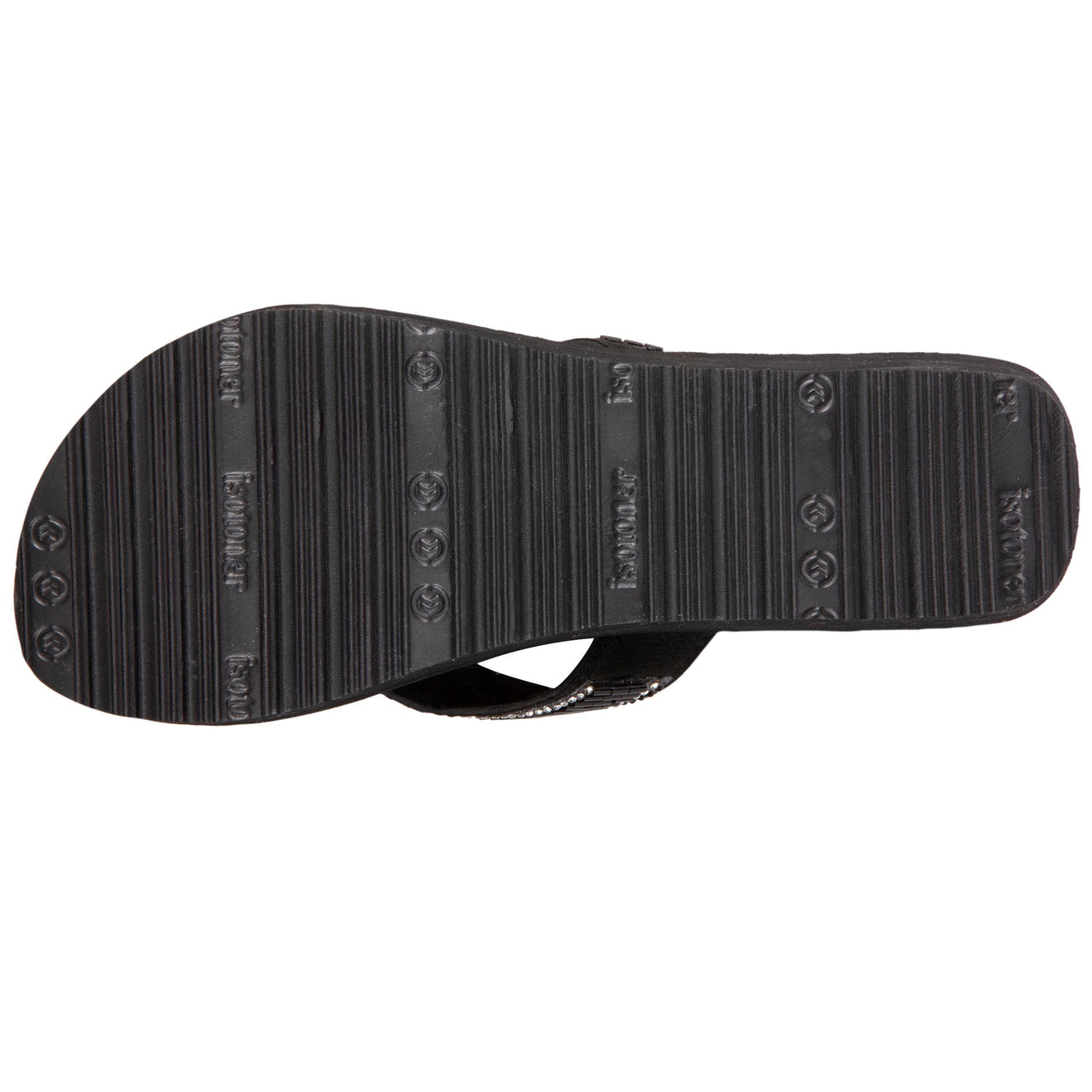 Chanclas Mujer perlas con tacón Negro