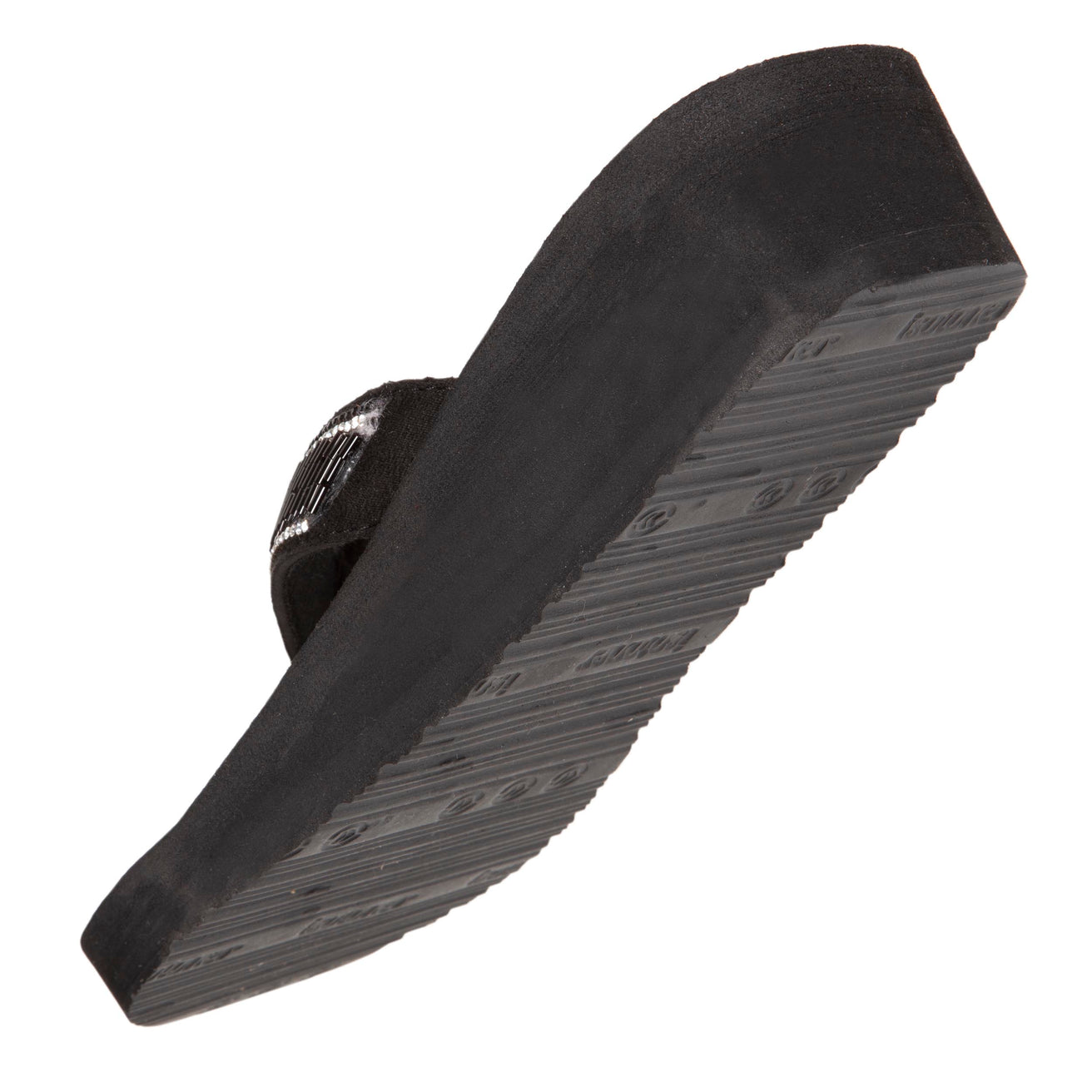 Chanclas Mujer perlas con tacón Negro