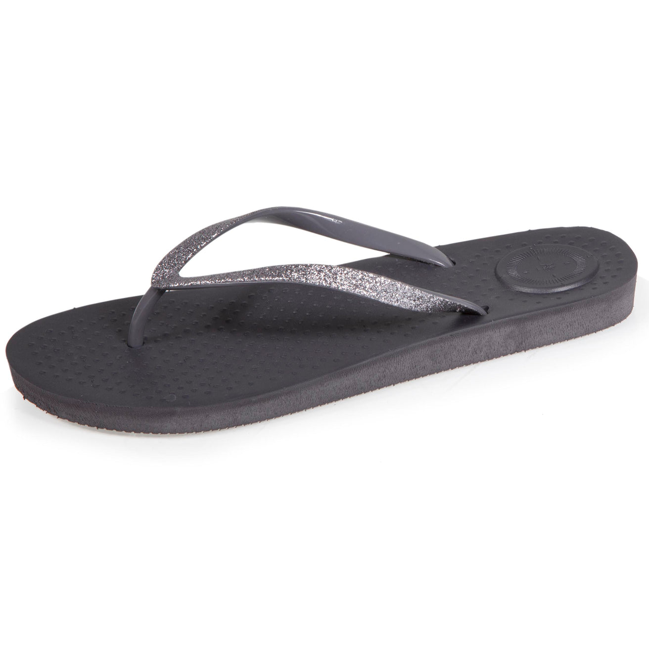 Chanclas Mujer lisas brillantes Gris
