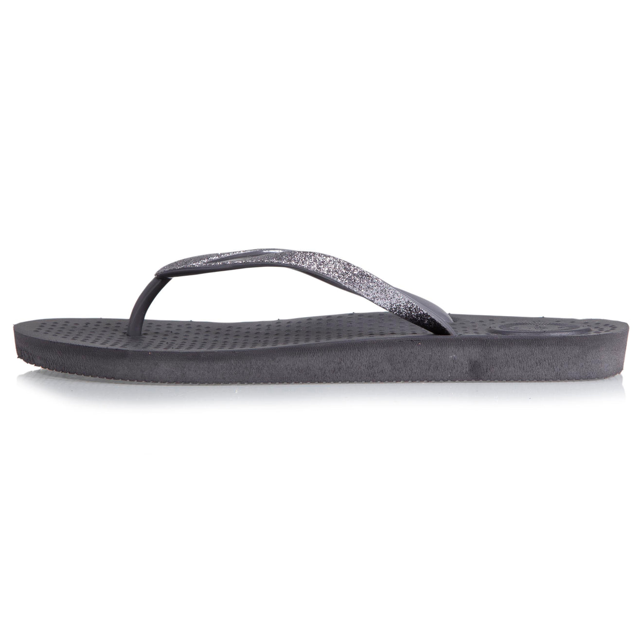 Chanclas Mujer lisas brillantes Gris