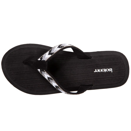 Chanclas Mujer lisas con perlas yoga confort Negro - Isotoner