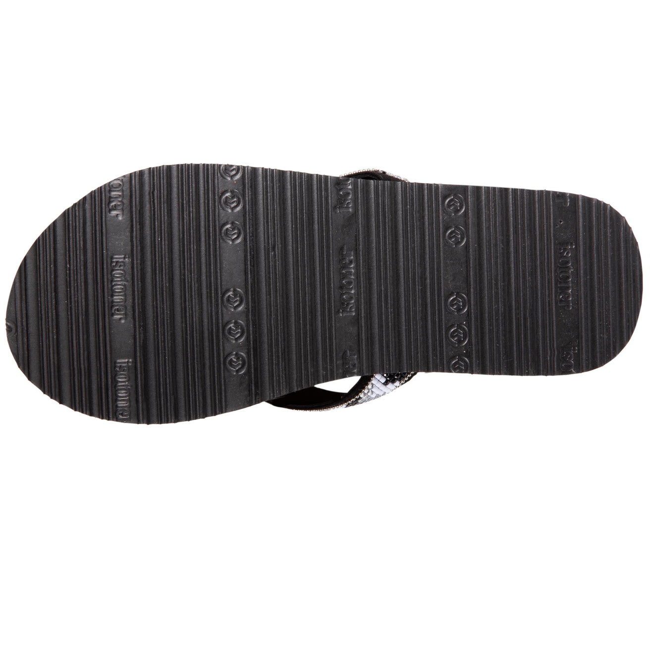 Chanclas Mujer lisas con perlas yoga confort Negro