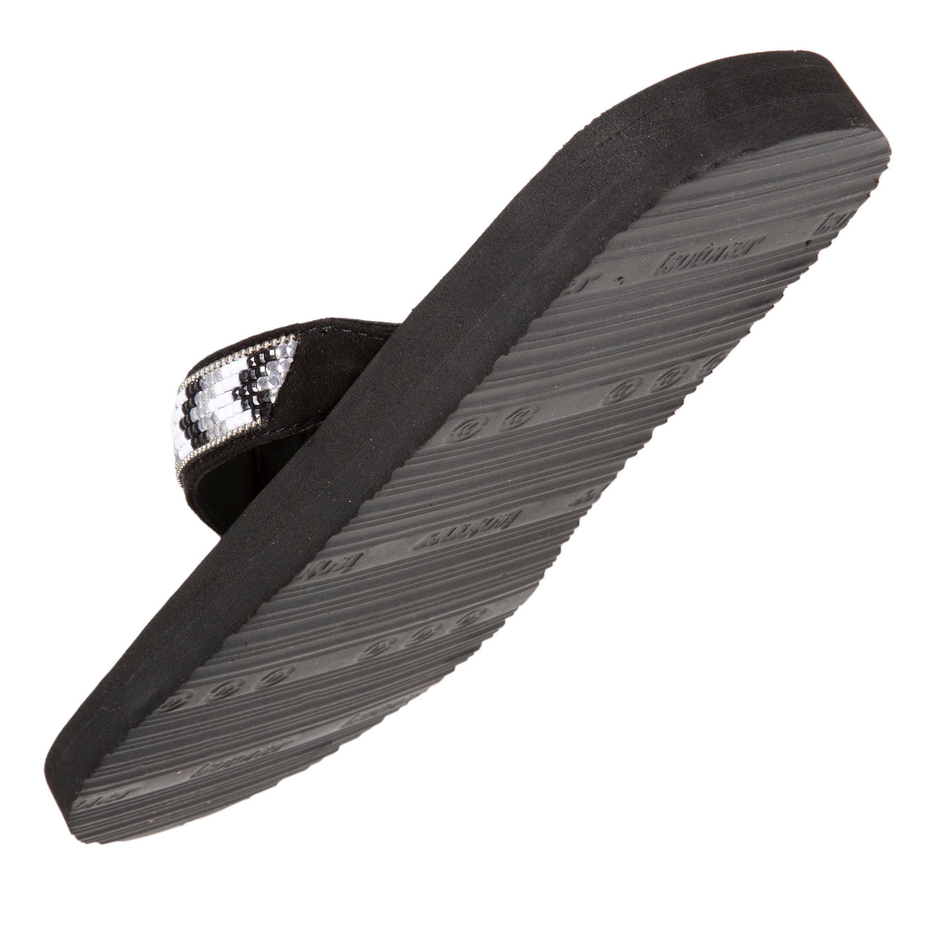 Chanclas Mujer lisas con perlas yoga confort Negro