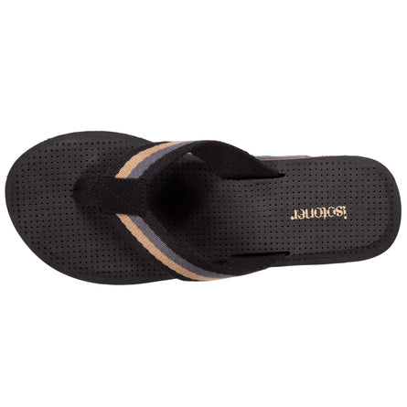 Chanclas Hombre correa ancha rayas Negro - Isotoner
