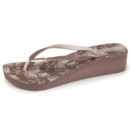 Chanclas Mujer con tacón estampado floral Topo - Isotoner