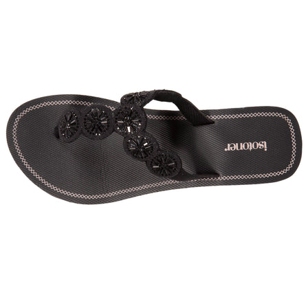 Chanclas con tacón Mujer Perlas Negro - Isotoner
