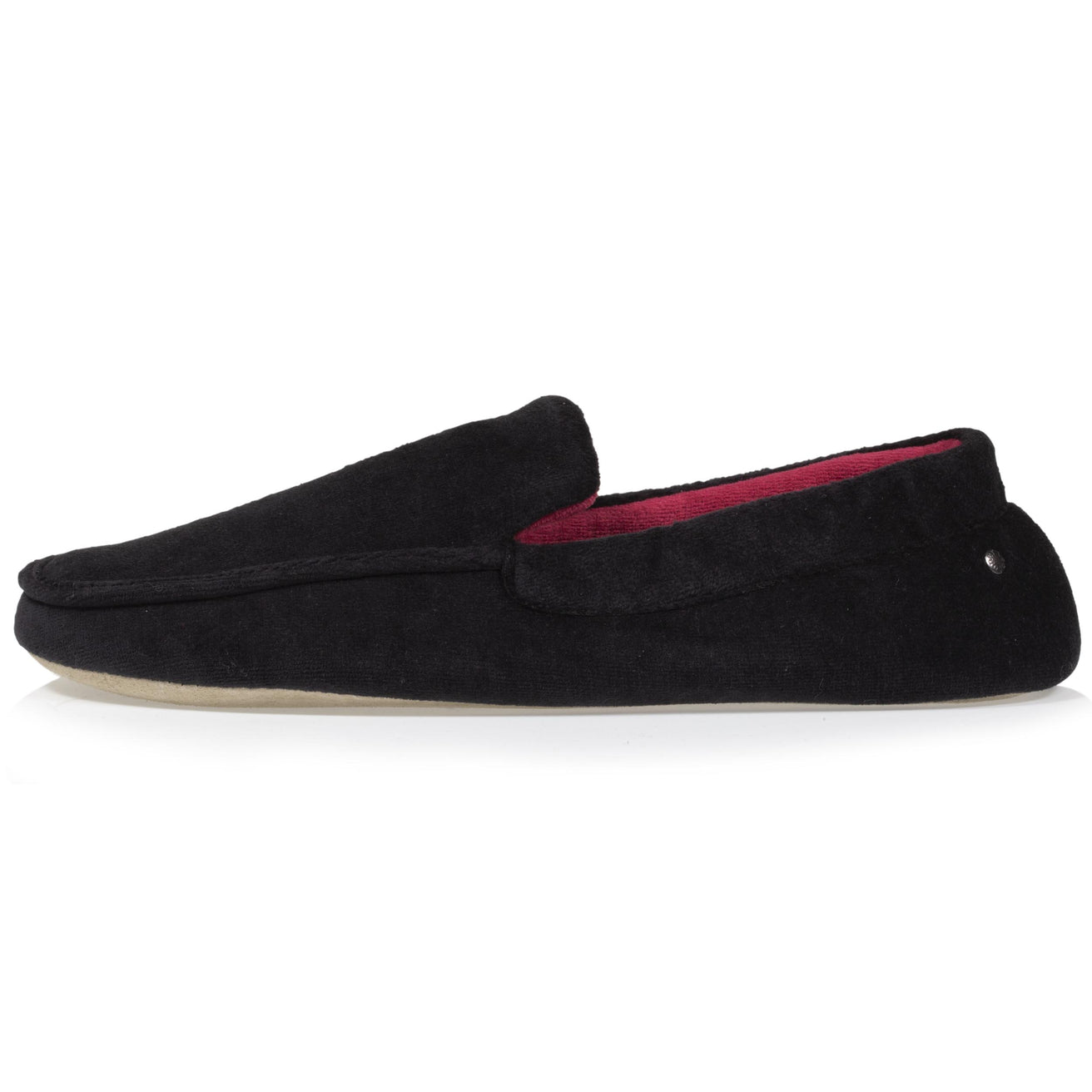 Zapatillas de casa mocasines bordadas Negro