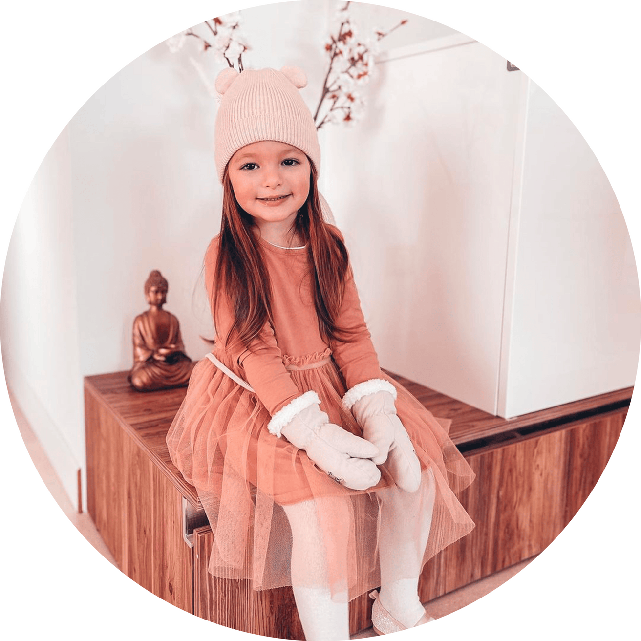 Gorro Niños 2/4 años orejas Rosa