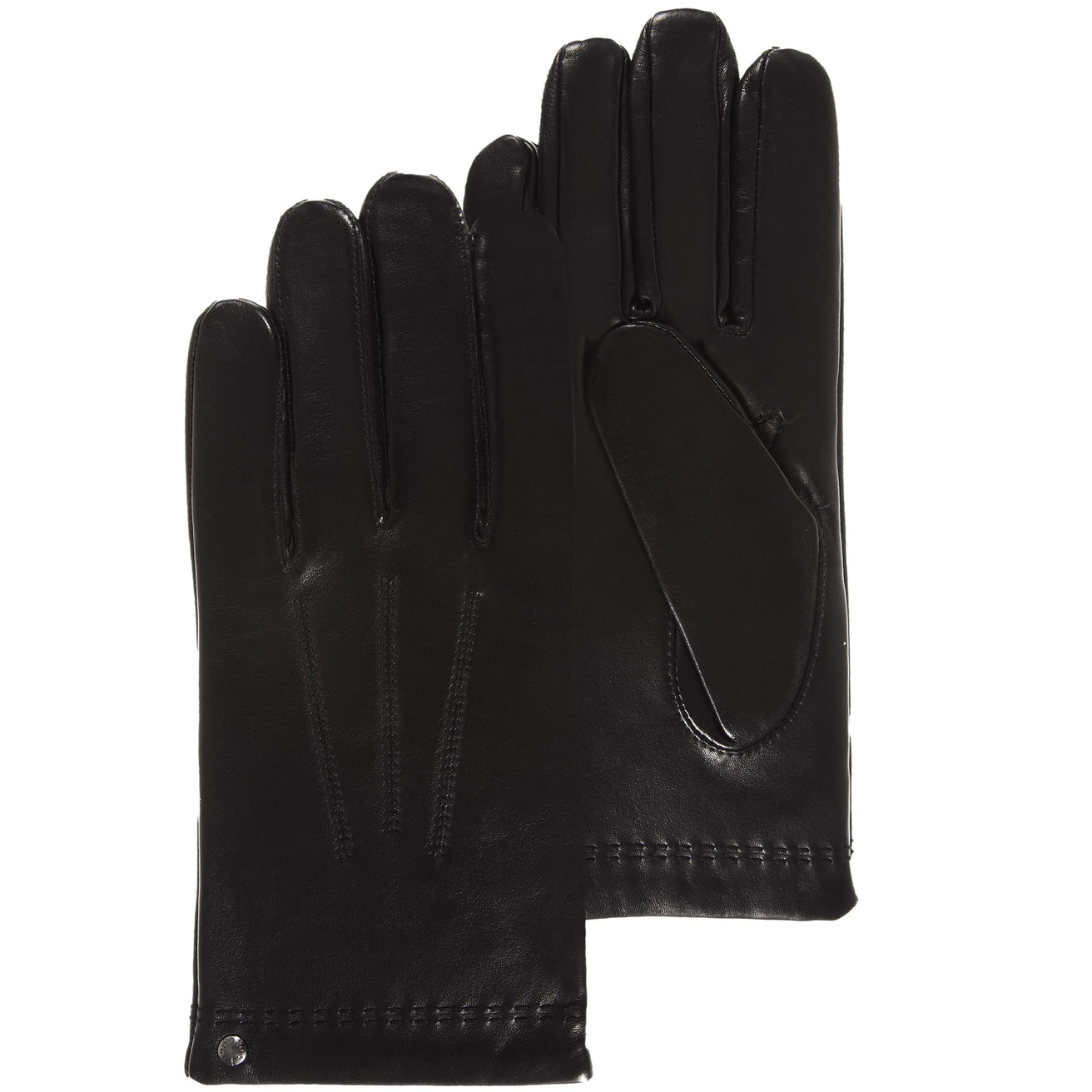 Guantes Hombre cuero/cashmere y seda Negro