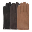 Guantes Hombre cuero/cashmere y seda Negro