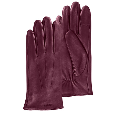 Guantes Mujer táctiles cuero Burdeos - Isotoner