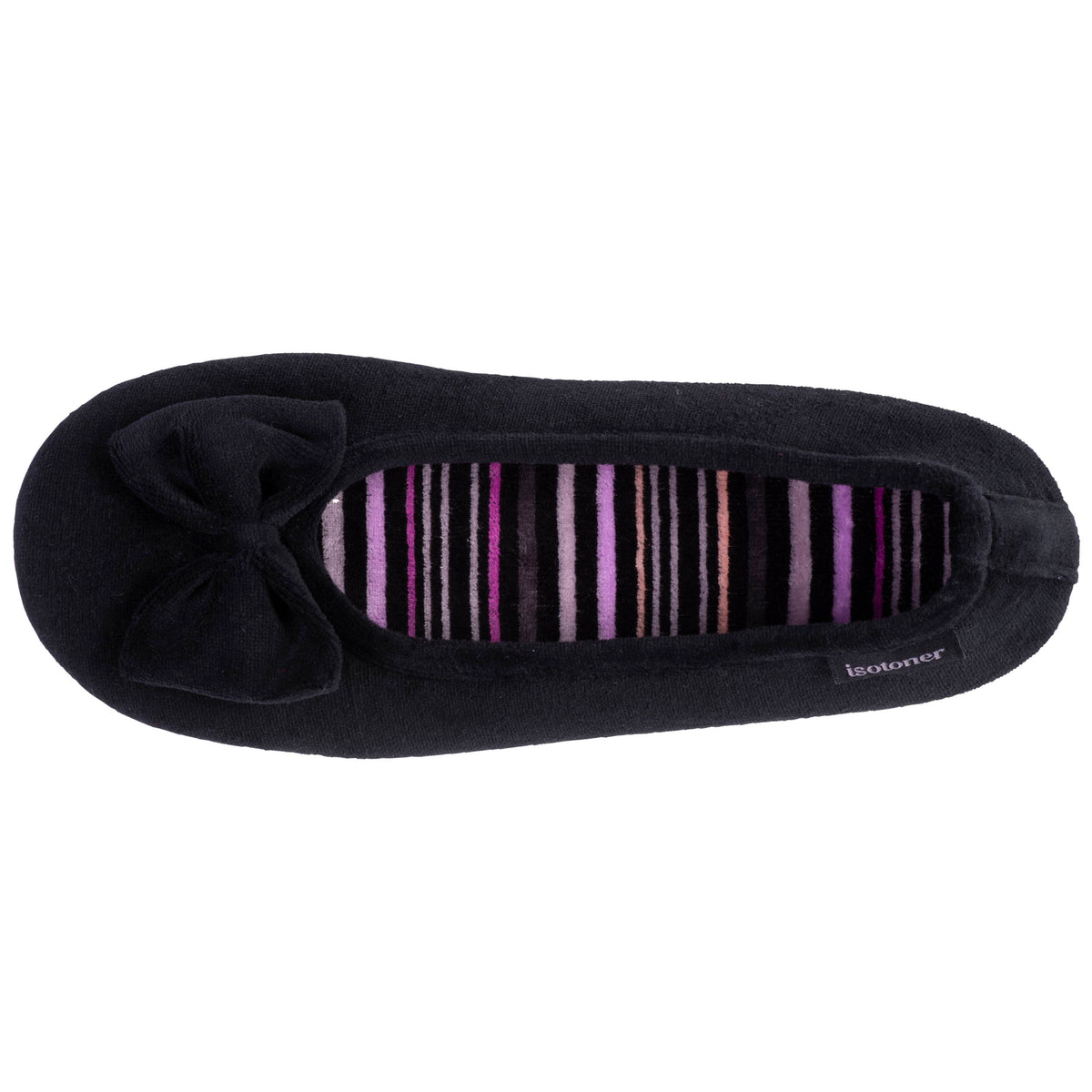 Chaussons ballerines Femme Velours Noir