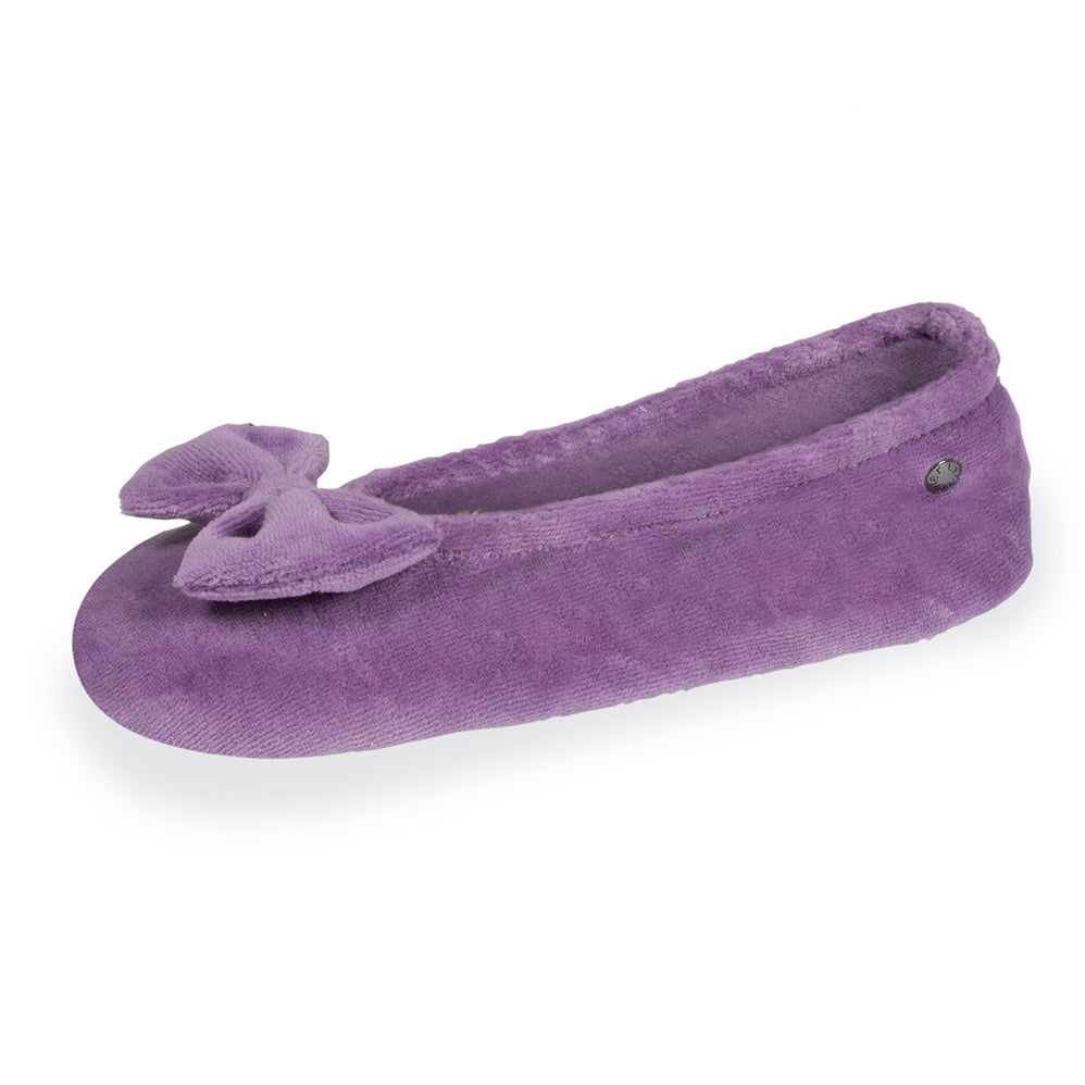 Chaussons ballerines grand nœud Fille Lilas - Isotoner