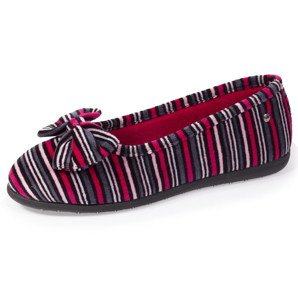 Zapatillas de casa bailarinas Mujer Nudo Rayas - Isotoner
