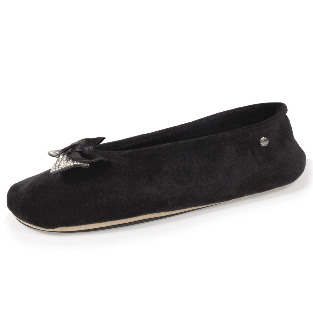 Zapatillas de casa bailarinas Mujer Nudo Joyería Negro - Isotoner