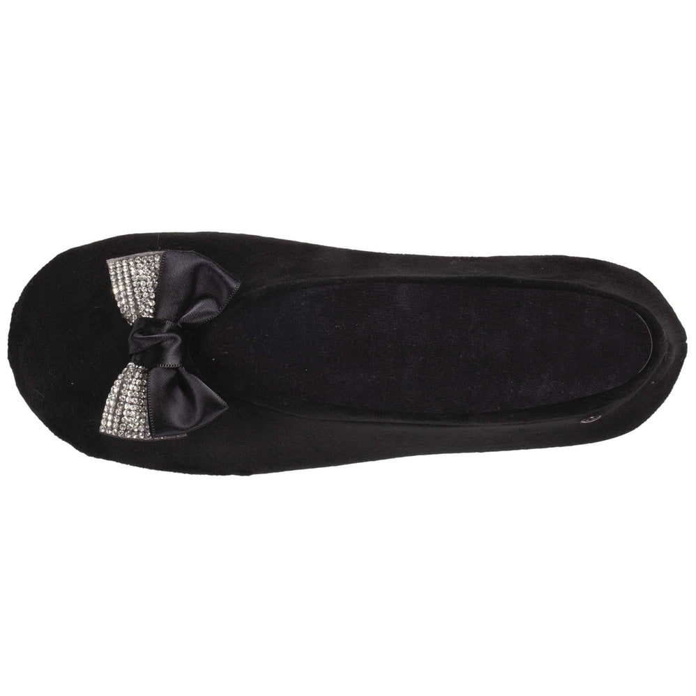 Zapatillas de casa bailarinas Mujer Nudo Joyería Negro - Isotoner