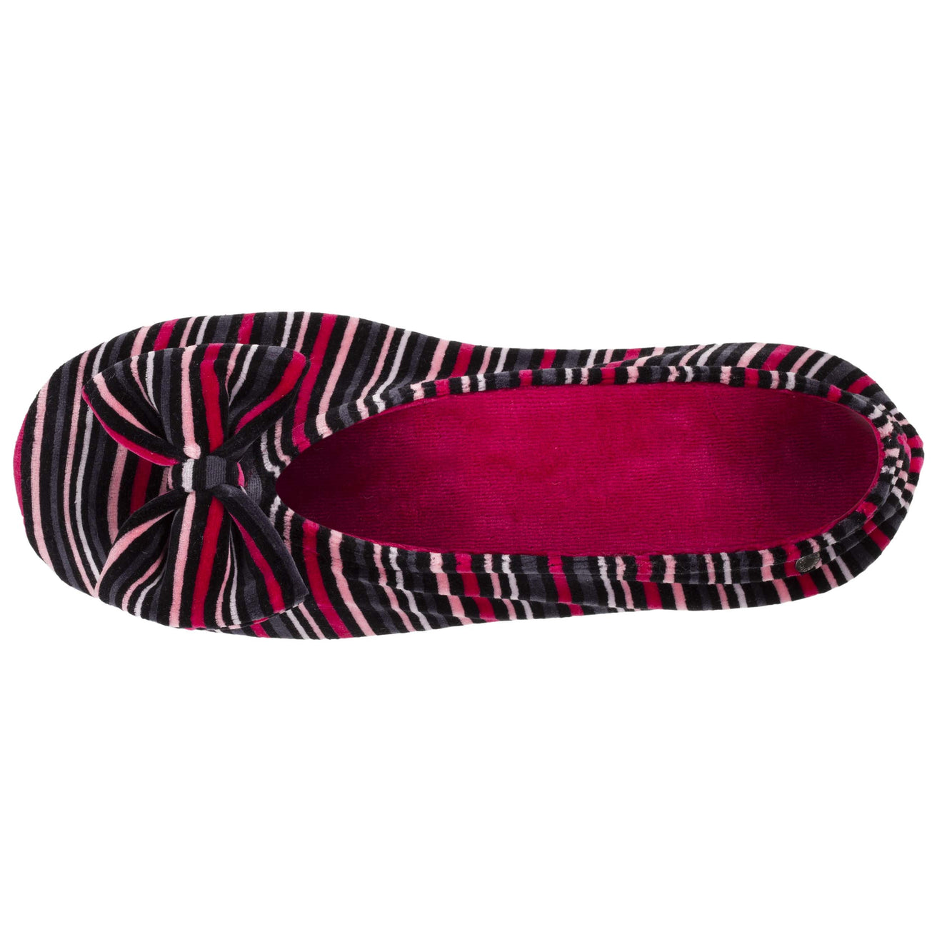 Zapatillas de casa bailarinas Mujer Grande Nudo Rayas rosas