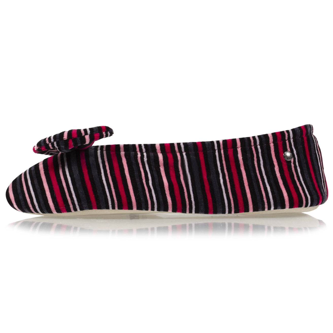 Zapatillas de casa bailarinas Mujer Grande Nudo Rayas rosas