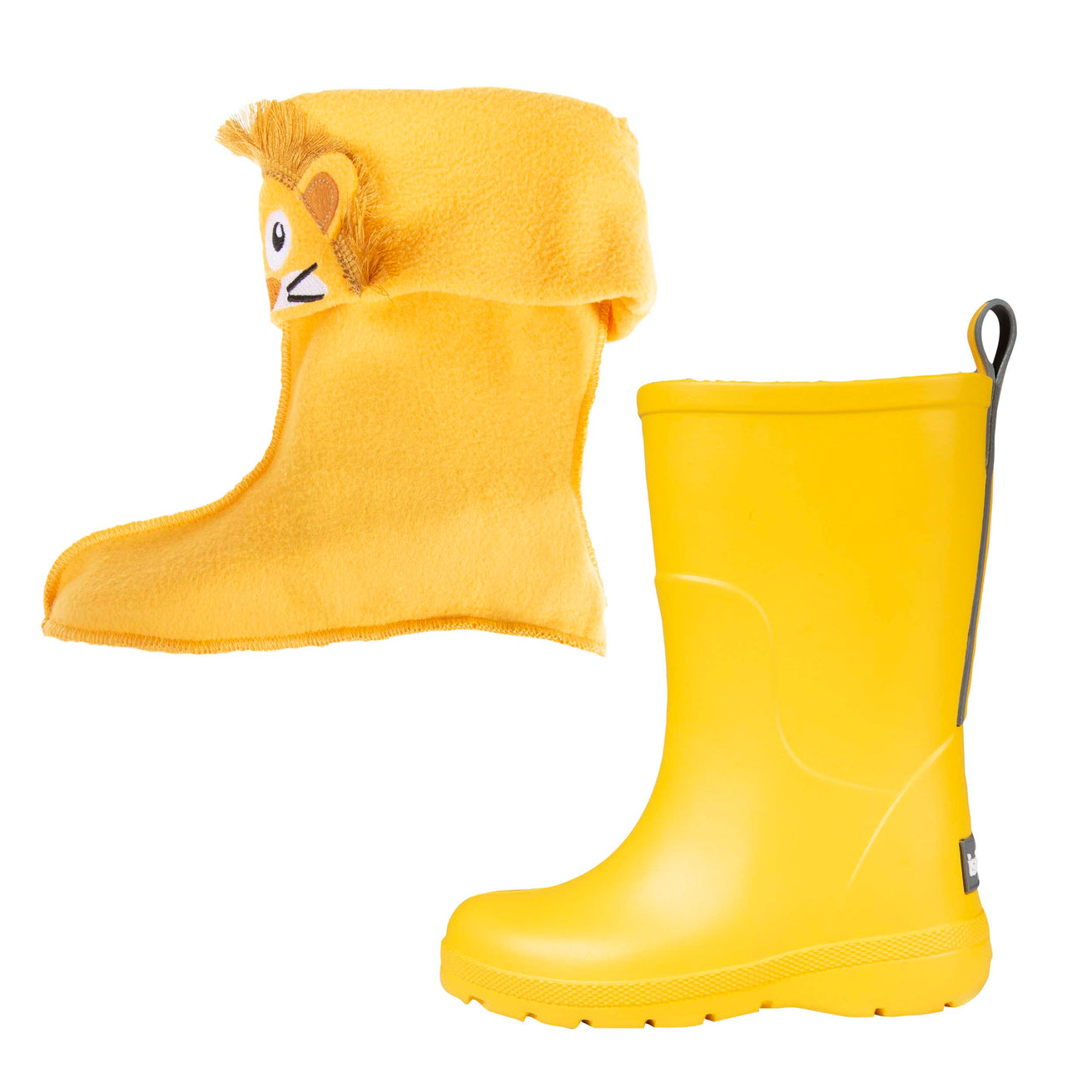Botas de agua Niños Amarillo y calcetín extraíble
