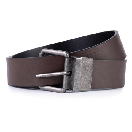 Cinturón 2 en 1 reversible Negro/Marrón - Isotoner
