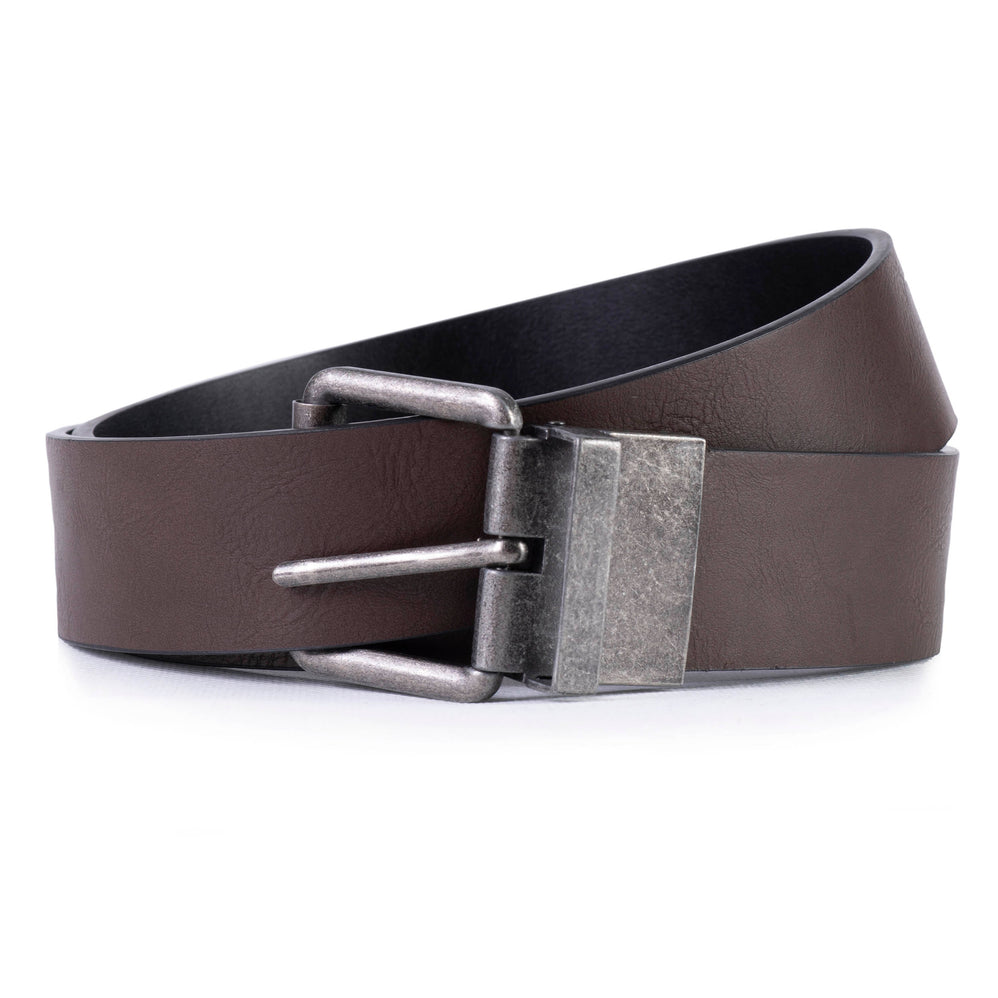 Cinturón 2 en 1 reversible Negro/Marrón - Isotoner