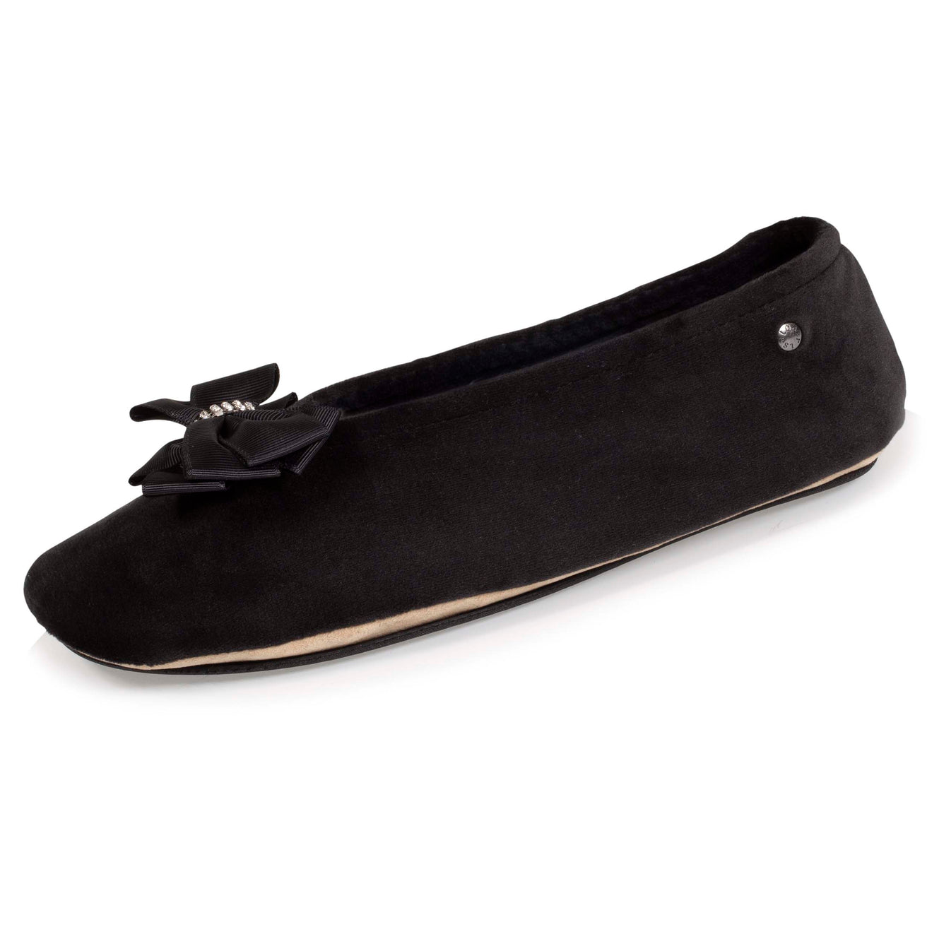 Zapatillas de casa bailarinas Mujer nudo precioso Negro
