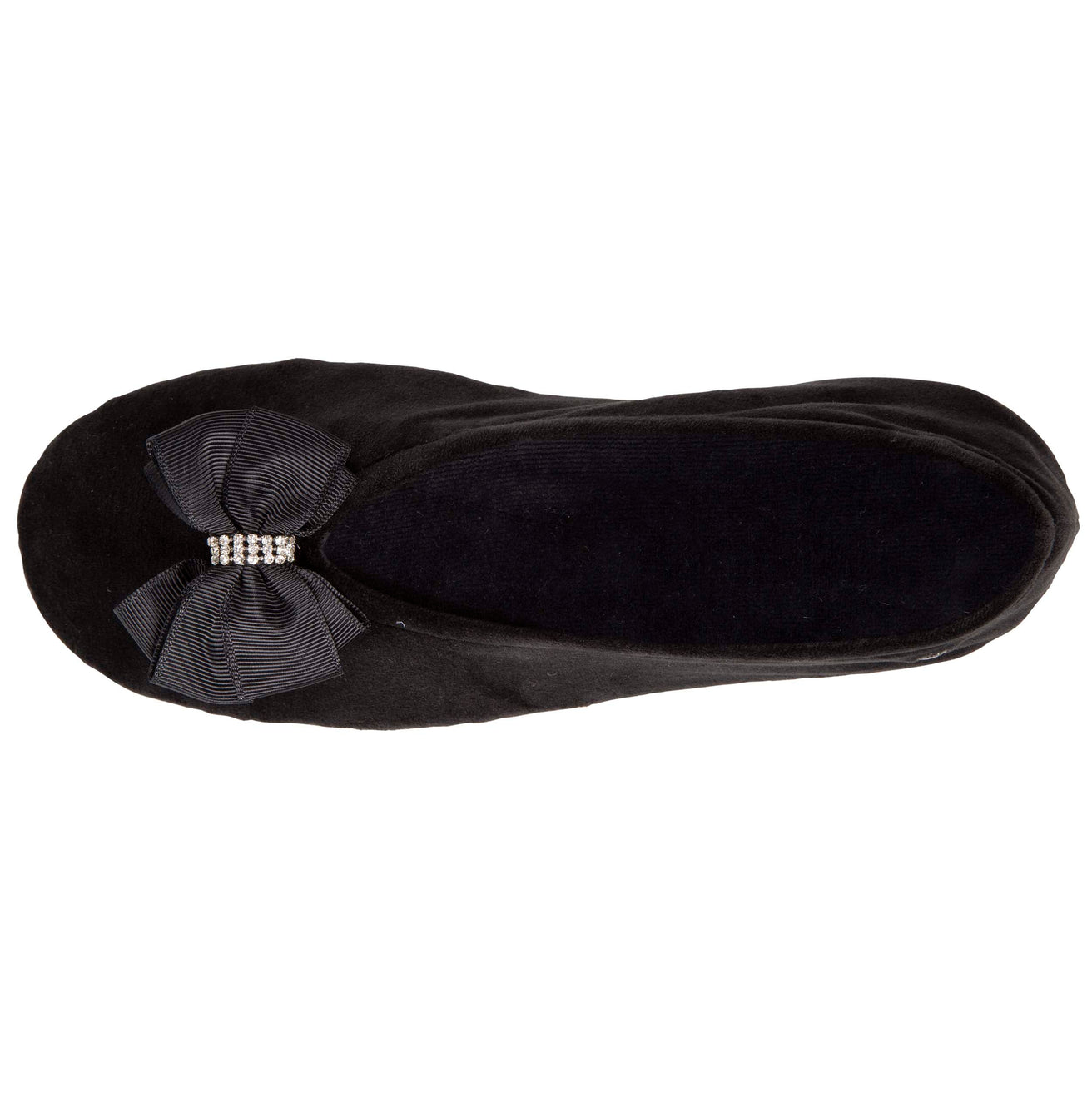 Zapatillas de casa bailarinas Mujer nudo precioso Negro