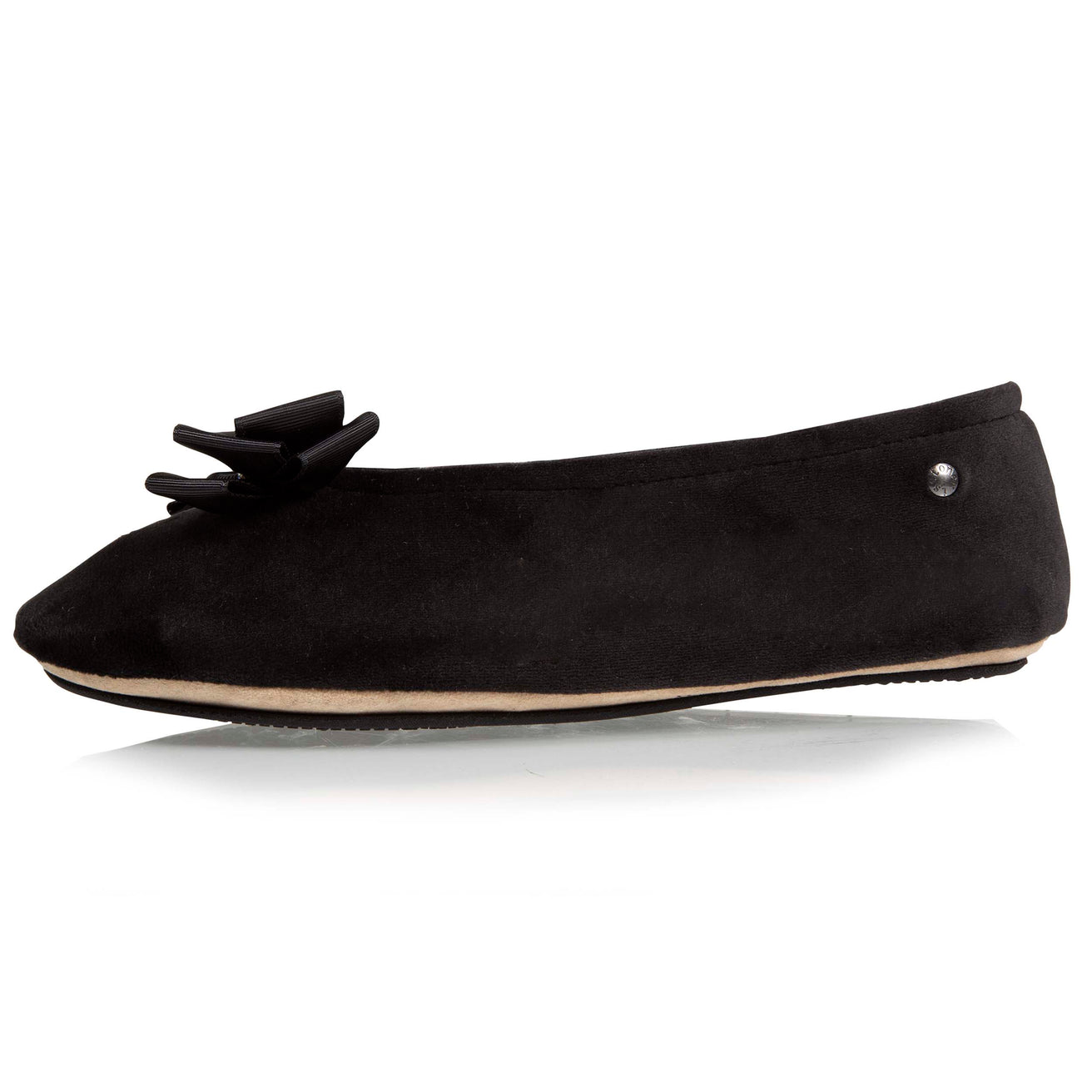 Zapatillas de casa bailarinas Mujer nudo precioso Negro