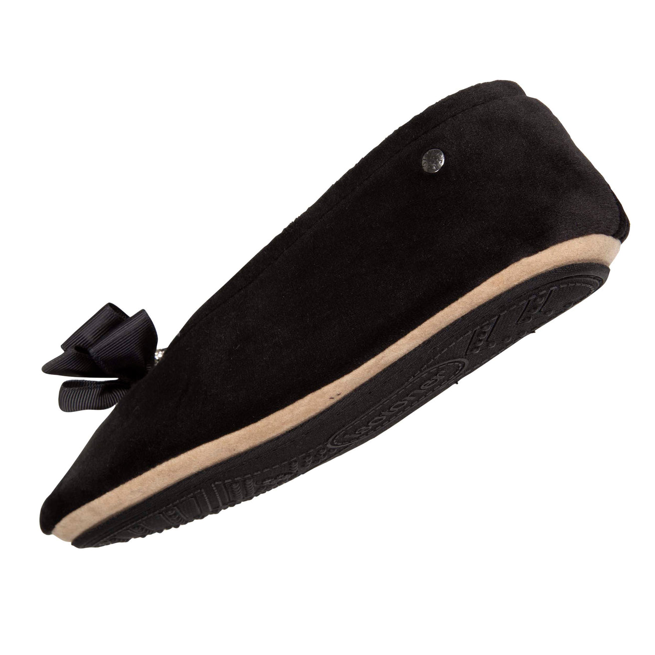 Zapatillas de casa bailarinas Mujer nudo precioso Negro