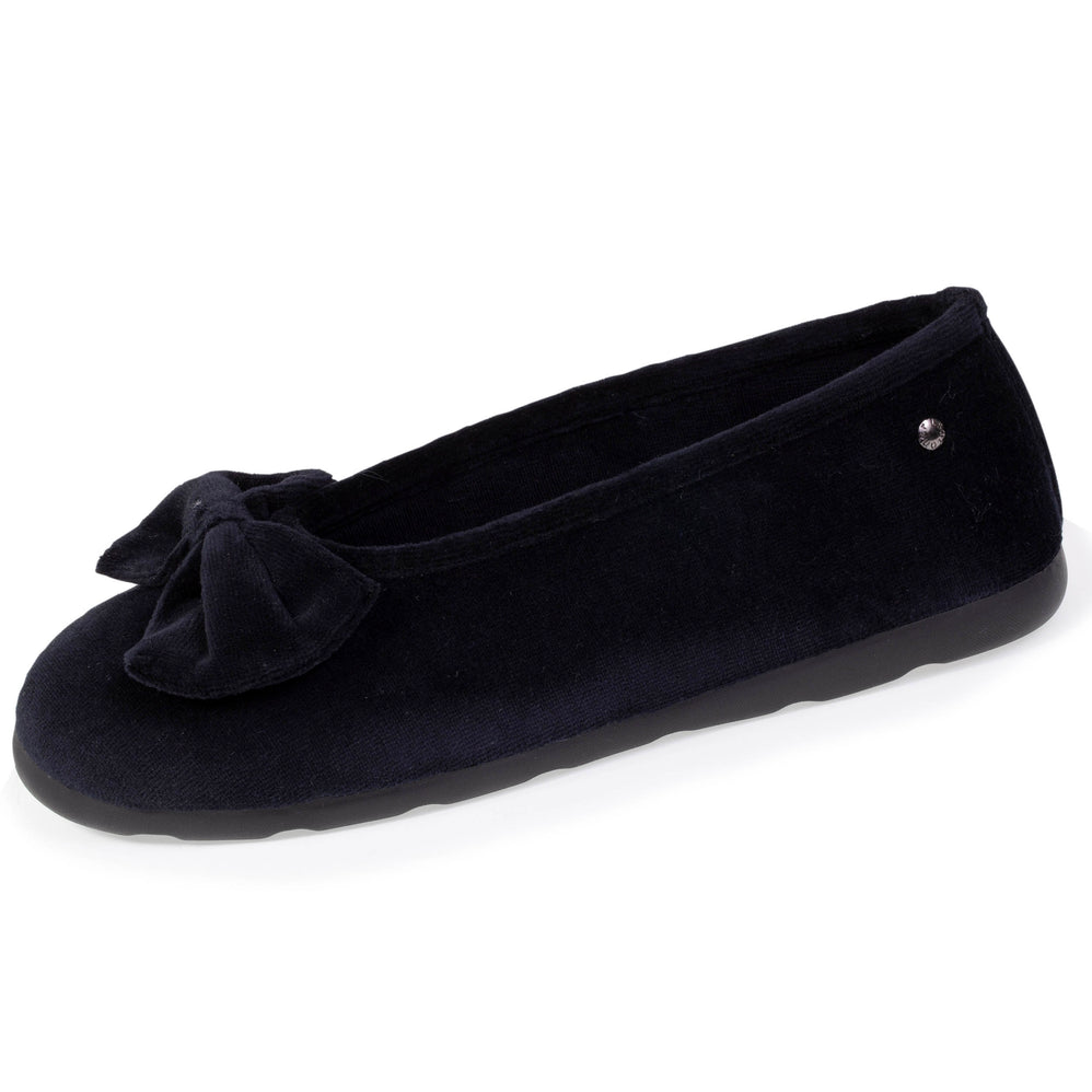 Zapatillas de casa bailarinas Mujer Nudo suela confort Negro - Isotoner