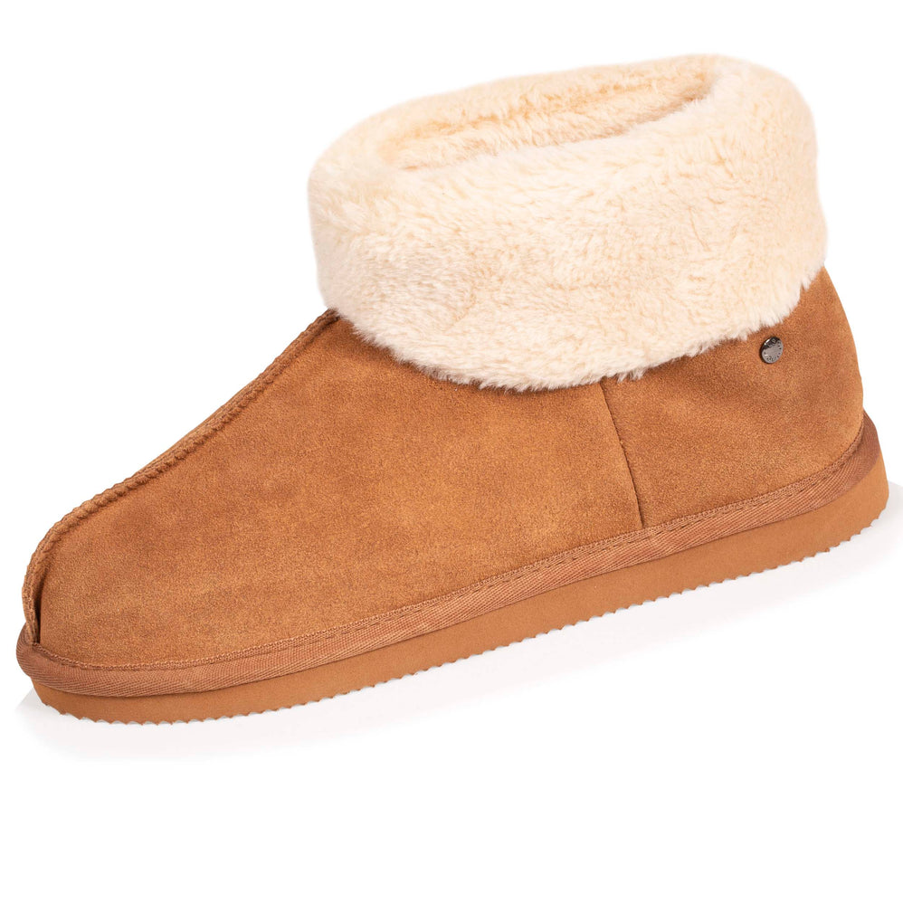Zapatillas de casa botines acolchados Mujer Camel - Isotoner