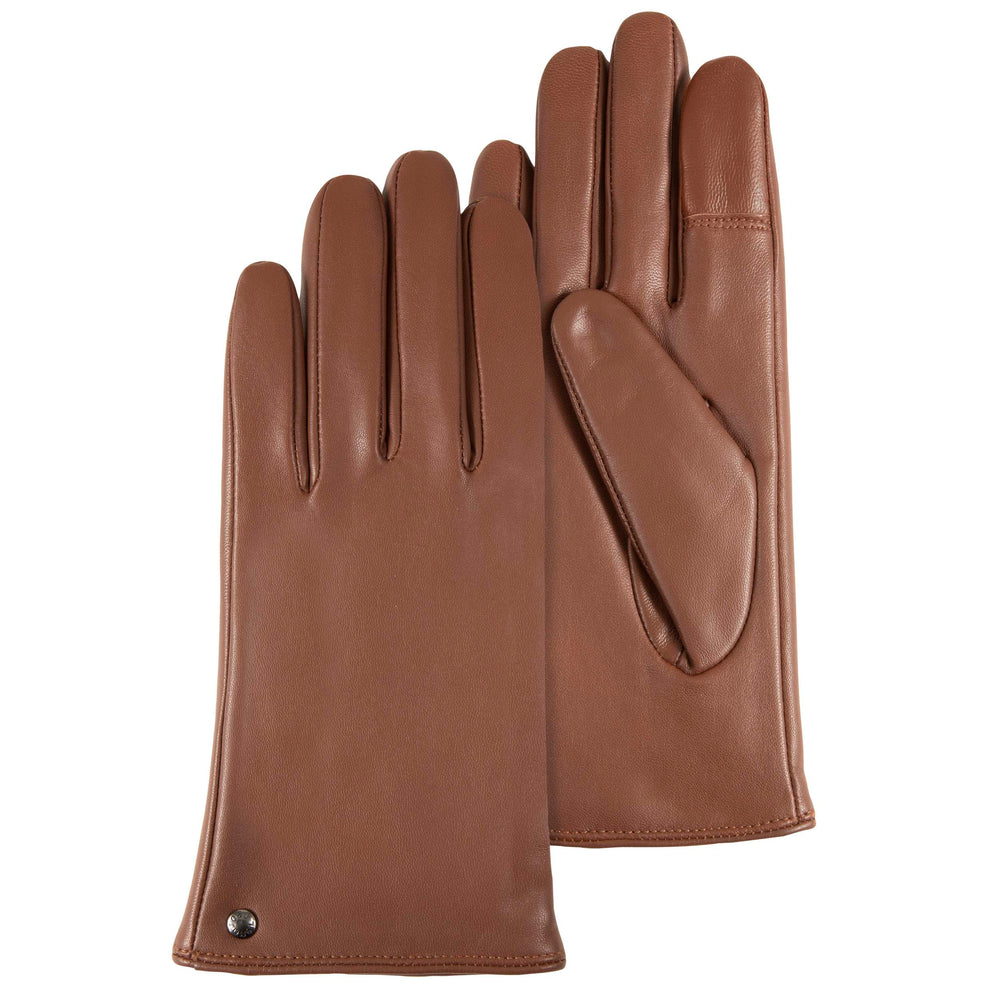 Guantes Mujer táctiles Cuero cálido Coñac - Isotoner