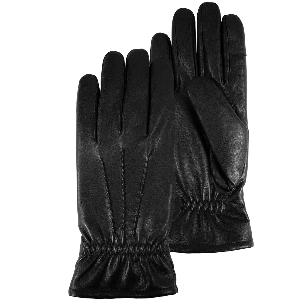 Guantes Hombre táctiles en cuero Negro - Isotoner