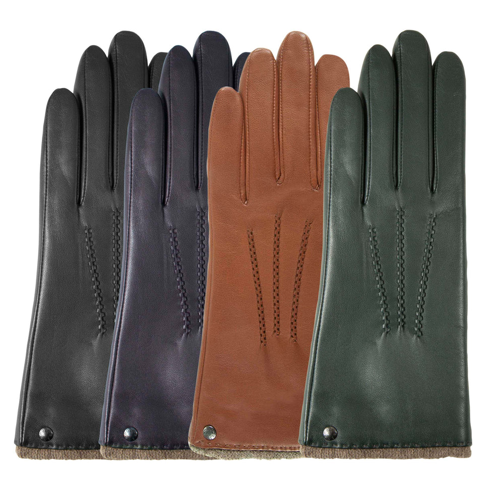 Guantes Mujer cuero caliente Marino - Isotoner