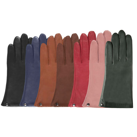 Guantes Mujer cuero forrados seda Marino - Isotoner