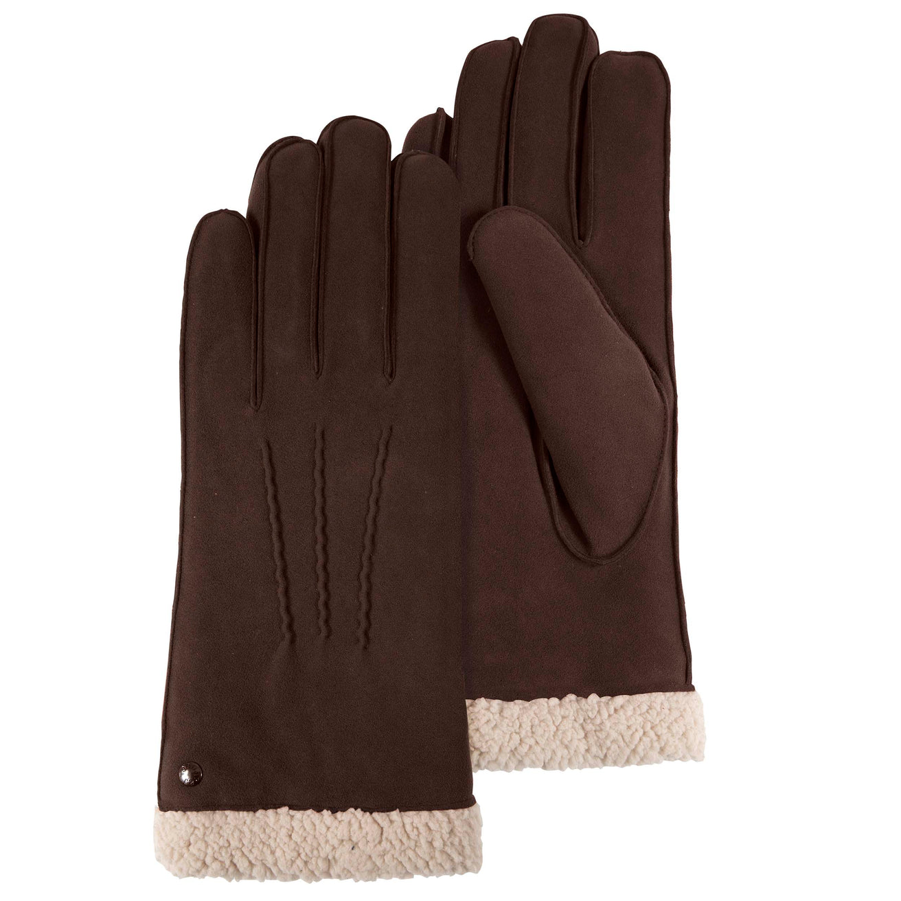 Guantes Mujer Cuero terciopelo forrados Marrón