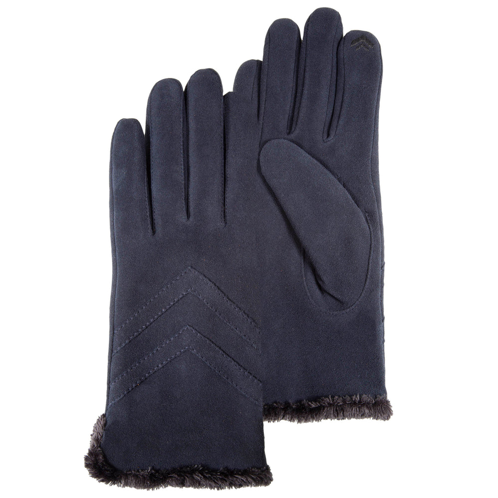 Guantes Mujer táctiles cuero terciopelo Marino - Isotoner