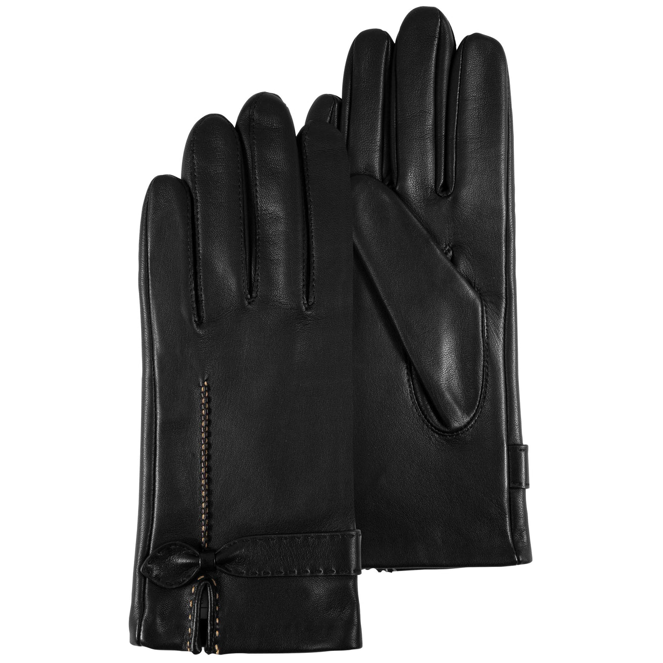 Guantes Mujer Cuero de cordero nudo Negro