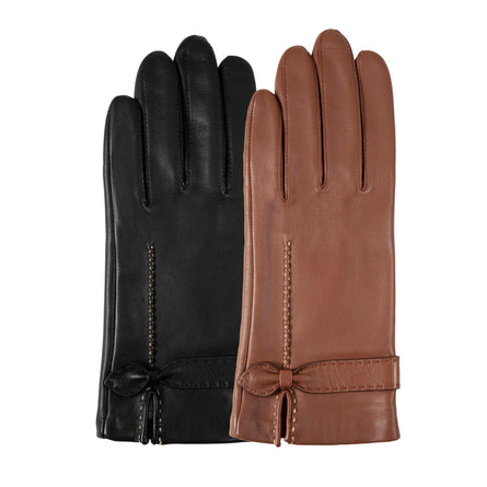 Guantes Mujer Cuero de cordero nudo Negro - Isotoner