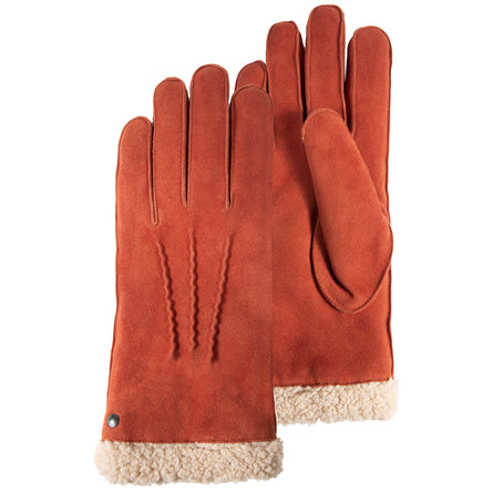 Guantes Mujer cuero ante acolchados Mandarina - Isotoner