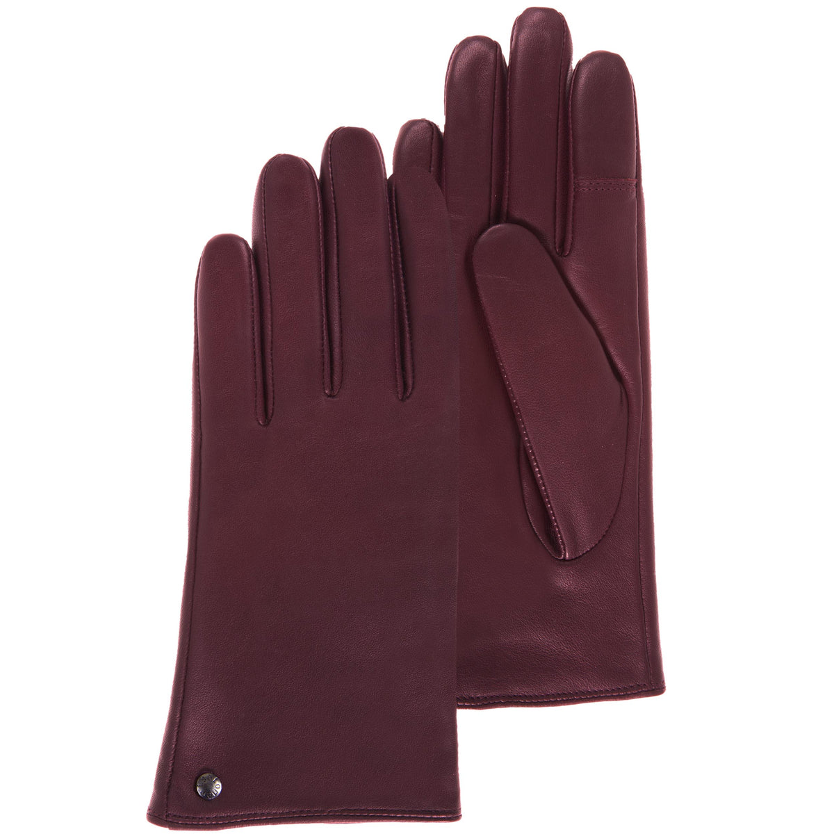 Gants Femme tactiles cuir chaud Bordeaux